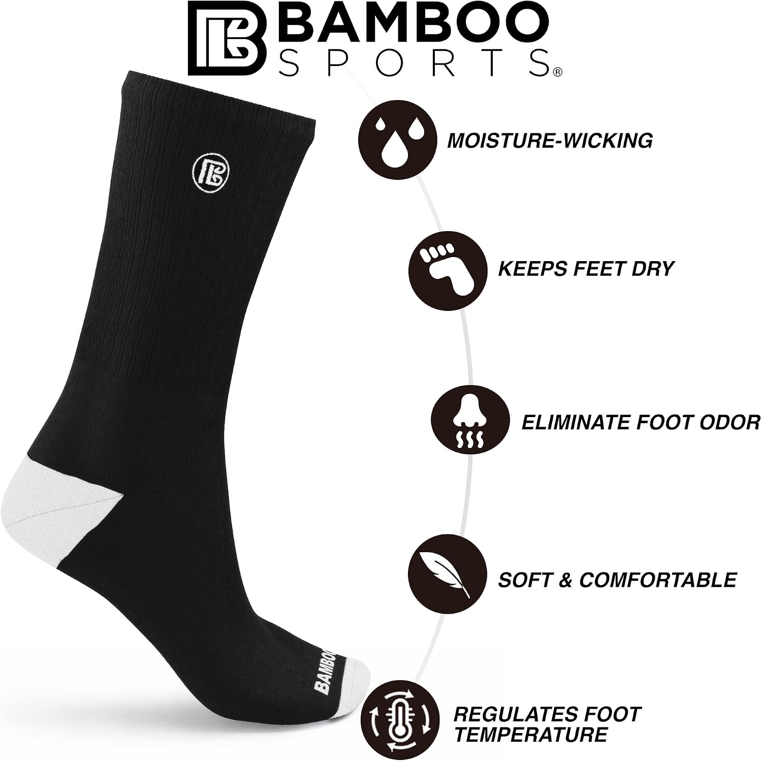 Comfortable Bamboo Rayon Crew Socks